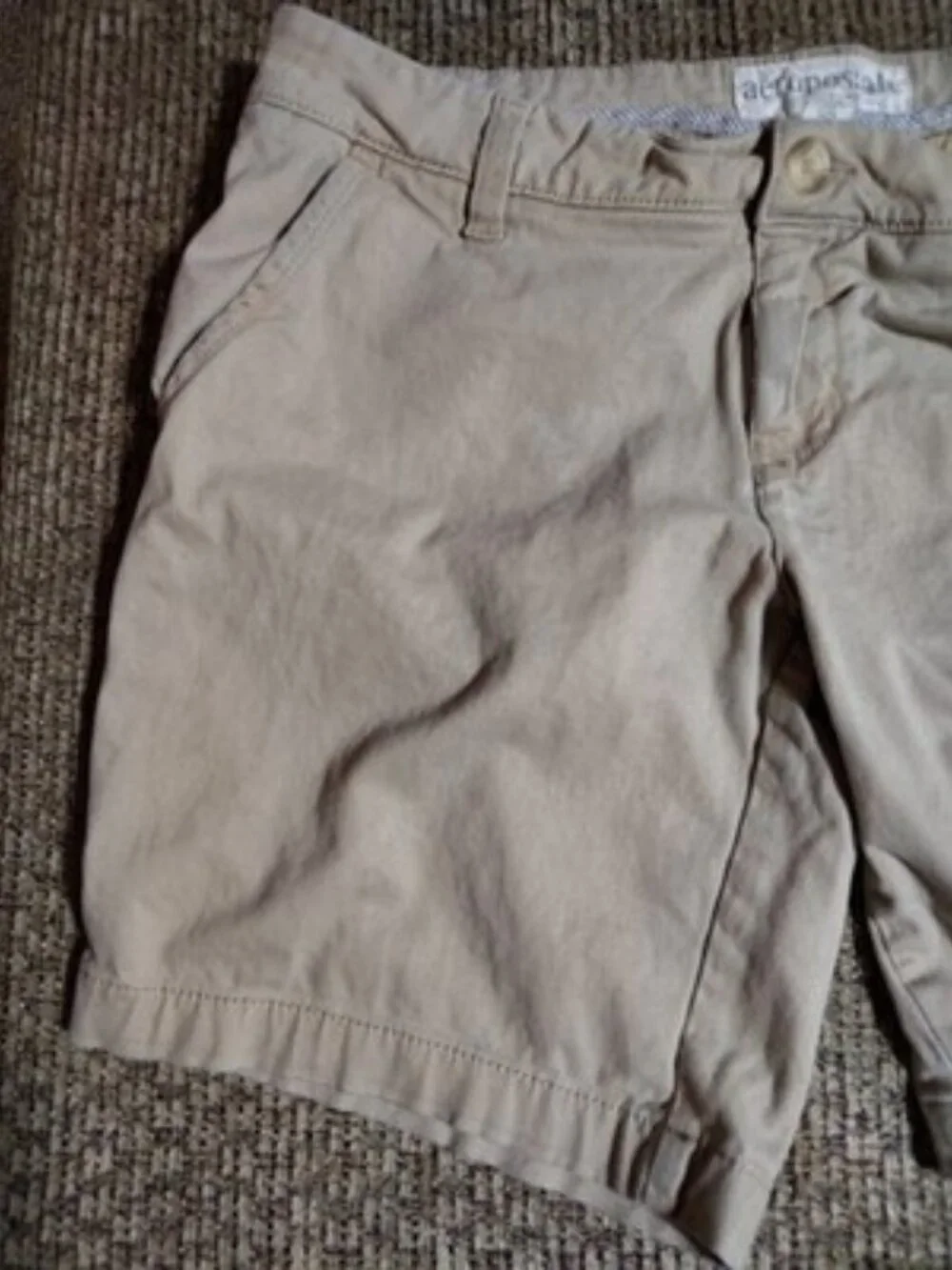 Aeropostale Chino Shorts Womens 5/6 Beige Khaki Twill Flat Front 29x8